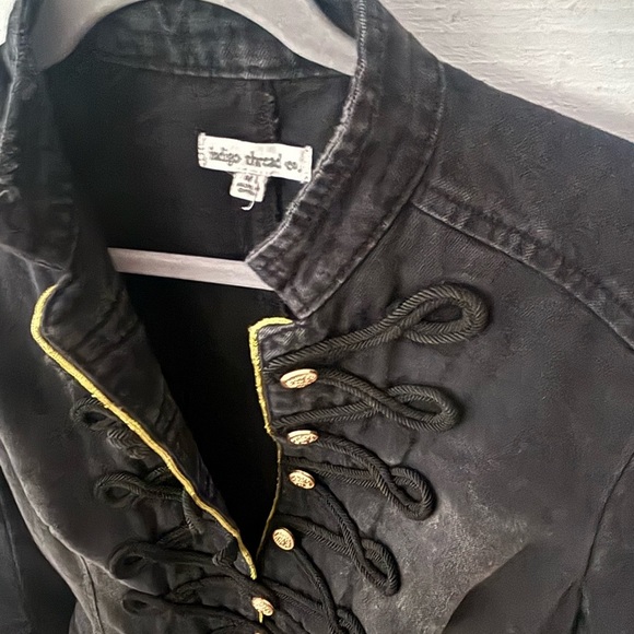 Indigo Thread Co Jacket S Black Denim
Gold Buttons Military. Medium - Picture 9 of 11